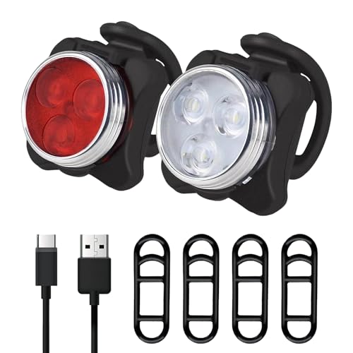 LED Licht 2er Set USB Aufladbar Wiederaufladbares,Kompakt und Wasserdicht,Helles Licht,LED Lampe Set für Rucksack