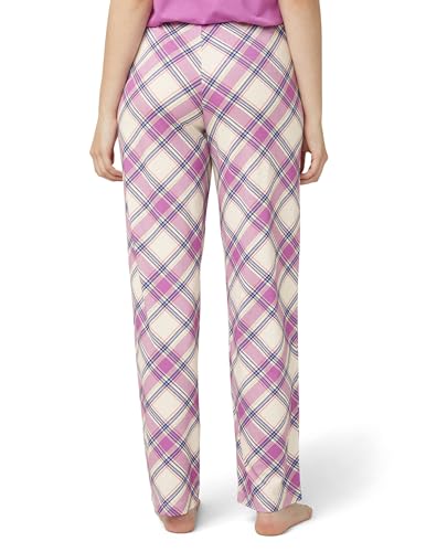 Image of HUE Women's Sleep and Lounge Pajama Separates, Late Summer & Fall Collection, Egret Woodlands Plaid - Sleep Pant, Medium
