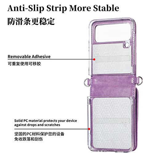 Telefone Flip Capas Compatível com o Samsung Galaxy Z Flip 4 5G Wallet Case【2 em 1 destacável】【Zippe