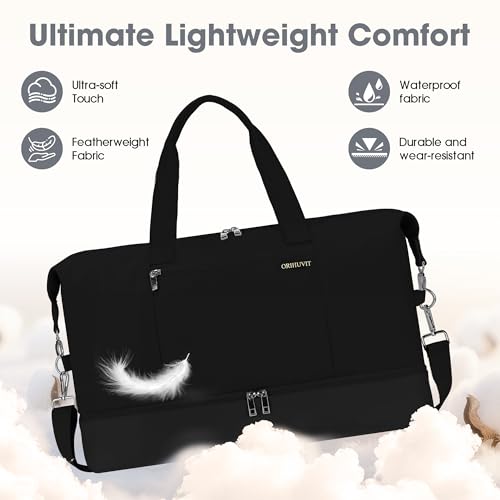 Women's Weekender bag Travel Duffel Bag with Shoe Compartment 21-inch Airline-Approved Carry-On, 2-Piece Overnight Bag Set Personal Item Luggage by GAYUAPEIA - Used condition - Image 2