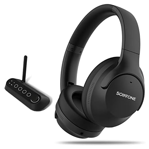 SOINTONE HFF86 Wireless Headphones for TV Watching with Bluetooth Transmitter (Digital Optical AUX RCA), Pass-Through Support, Over Ear Headset for Seniors, No Delay, 40Hrs Playtime, 164FT Long Range