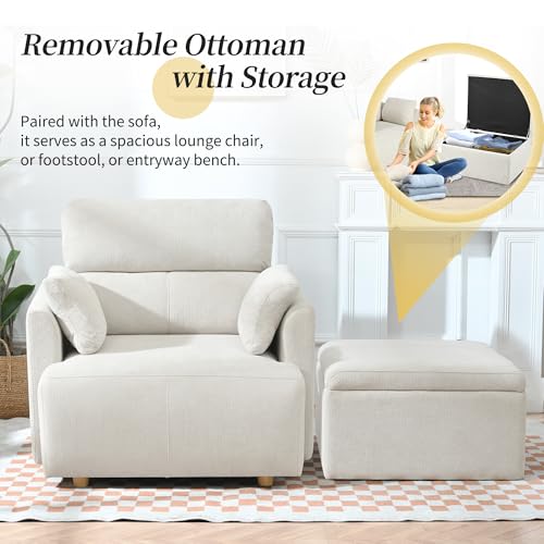 Sillón Plegable Terciopelo Beige miniatura 3