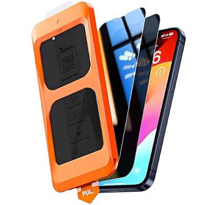 TOCOL for iPhone 13 mini Privacy Screen Protector 9H Hardness Military Grade Shatterproof HD Tempered Glass Full Coverage Easy Installation Case Friendly 2 Pack