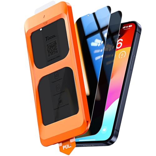 Image of TOCOL for iPhone 13 mini Privacy Screen Protector 9H Hardness Military Grade Shatterproof HD Tempered Glass Full Coverage Easy Installation Case Friendly 2 Pack