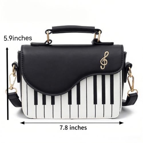 Piano Purse Guitar Shaped Bag Unusual Music Handbags Cute Messenger Clock Kawaii House for Women2