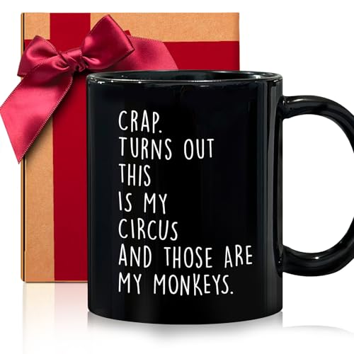 Taza de café negra 11 oz con diseño gracioso para cumpleaños miniatura 1