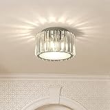 GZJunYo Crystal Ceiling Light Fixture, 4-Light Modern Crystal Flush Mount Light Fixtures, D8.66 x H4