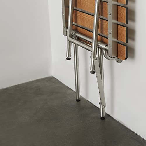 Seachrome 24-inch ADA Folding Shower Seat with Legs, Teak Phenolic Slats by Seachrome - Image 5
