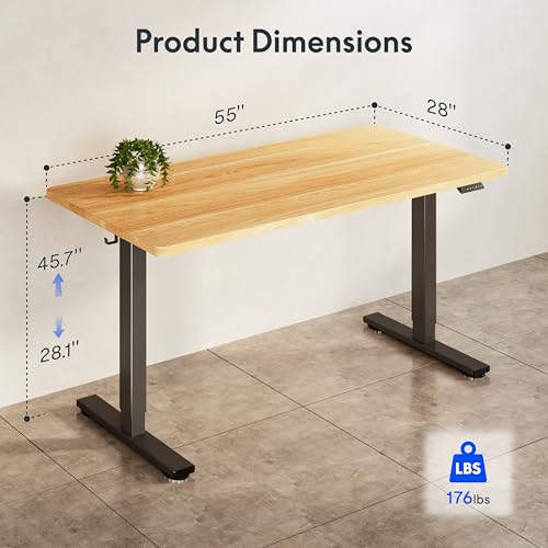 FLEXISPOT Electric Adjustable Workbench, 55x28 Inches Ergonomic Worktable with Drawer and Wheels for Garage, Workshop and Office, Spacious Desktop for Woodworking and Crafts, Maple, 4 Packages - image 5