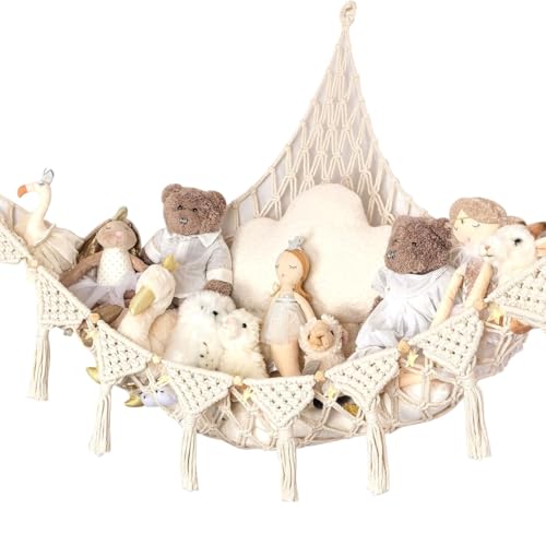 Filet de rangement en macramé pour libérer l'espace au sol de la chambre - 2
