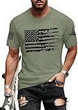 YZMI Patriotic Shirts for Men 4th of July American Flag Tshirt Memorial Day Independence Day Clothes Army XL