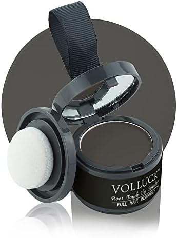 VOLLUCK Root Touch Up Hair Powder Root Cover Up Hairline Shadow Powder Dark Brown for Thinning Hair for Women and Men, Bald Spots, Eyebrows, Beard Line, Dark Blonde (Black)