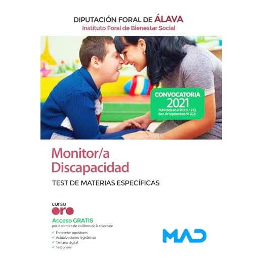 Monitor/a Discapacidad del Instituto Foral de Bienestar Social de la Diputación Foral de Álava. Test de Materias específicas