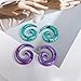 NewZenro Acrylic Spiral Snail Ear Tapers Plugs Tunnels Expander Gauges Twist Earrings Stretching Hanger Body Piercings Jewelry 2 Pairs Set Purple Green Color Y2K Jewelry (0g(8mm))