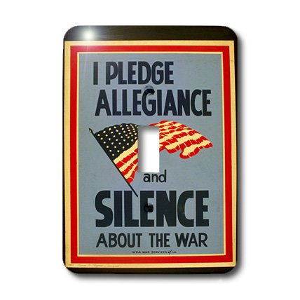 Interruptor de luz vintage Ww Ii Pledge of Silence placa decorativa 3dRose para estudio