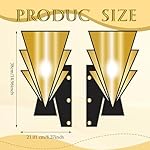 Soulchen 8 Pcs Great 20's Wall Sconces Decorations Set Vintage 1920's Cutouts for Awards Night Speakeasy Masquerade Bar Party Birthday New Years Eve, Black/Gold - Image 2