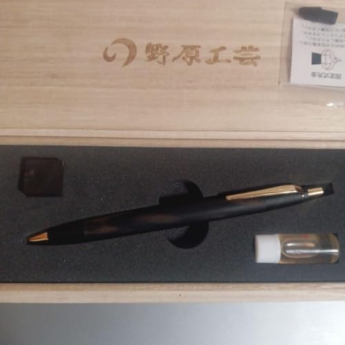 野原工芸 シャーペン シャープペンシル えんじゅ シルバー金具 固定式口金付き 野原工芸 紫檀 シャープペンシル 旧型クリップ 固定式口金付き