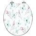 Round Toilet Seat Watercolor colorful butterflies white background blue yellow pink red Resin Toilet Seat Quietly Slow Close with Quick-Release Hinges Toilet Seat with Cover Easy to Clean Install