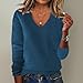 Tatumaie luxury outfits for women,Cashmere Sweaters for Women 2025 Trendy V Neck Long Sleeve Knitted Pullover Tops Lightweight Soft Comfy Warm Sweater Navy XXL