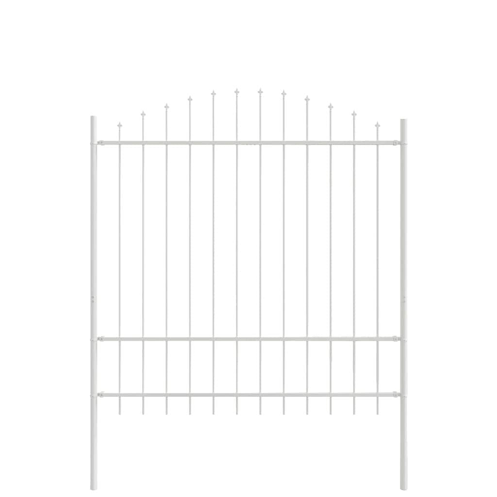 Garden Fence 3 Pcs White 170 x 215 cm Powder-Coated Steel Outdoor Decorative Border for Patio and Lawn, Water-Resistant Durable Barrier with Easy Assembly