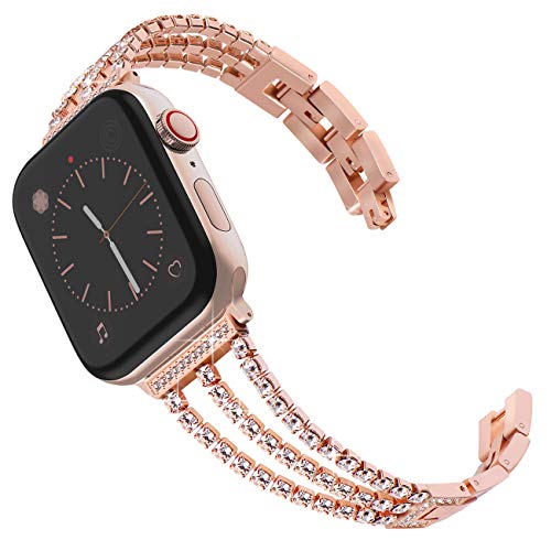 Surace Compatible for Apple Watch Bands 38mm 40mm Women Bracelet Replacement for iWatch Bands 38mm Womens Compatible for Apple Watch Band 40mm Series 4 Series 5 Rose Gold