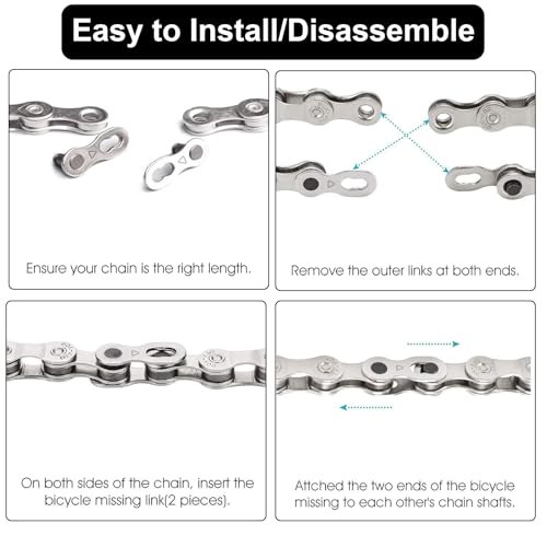 Kettenschloss Fahrrad,16 Paar Fahrrad Kettenverschluss Kettenverschluss-Glied Für 6, 7, 8, 10 Geschwindigkeitskette Fahrrad Ersatzteile, Einfache Montage Ohne Werkzeug, (10 Speed)