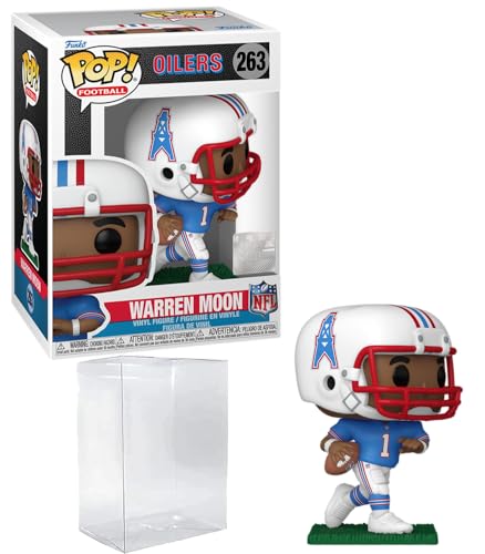 Warren Moon #263 Funko POP! Football Houston Oilers Figurine Bundle with HOFSM Protector Case