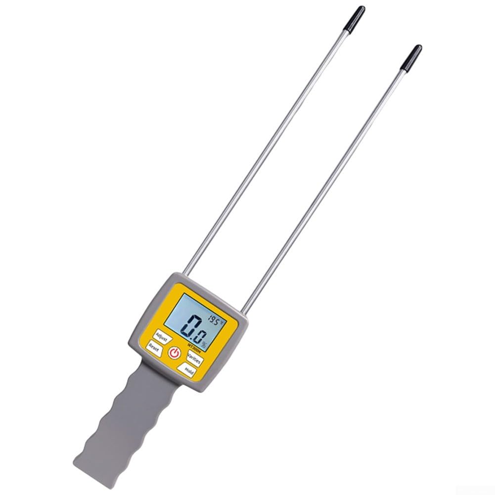 Medidor de humedad, detector digital de humedad de heno, rango del 0-80% con LCD retroiluminado para análisis de hierba, paja, salvado y forraje