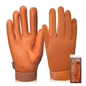 ONNAS Equestrian Riding Gloves – Genuine Goatskin Palm, Double-Layer Leather Fingers, Hook & Loop Wrist – Ideal for Horse Riding, Boating, Gardening, Cycling & Drivingâ