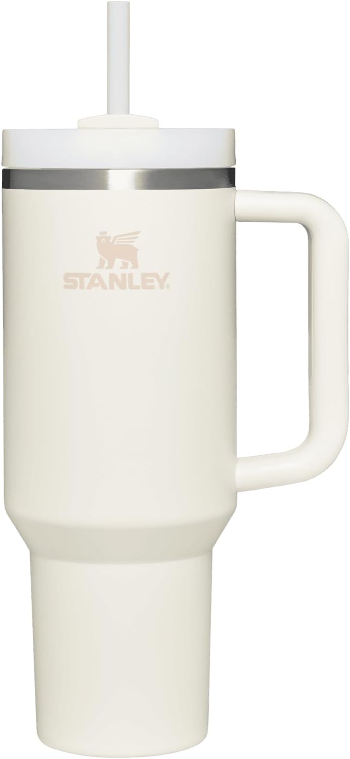 Stanley Quencher H2.0 Tumbler with Handle and Straw 40 oz | Flowstate 3-Position Lid | Cup Holder Compatible for Travel | Insulated Stainless Steel Cup | BPA-Free | Cream 2.0