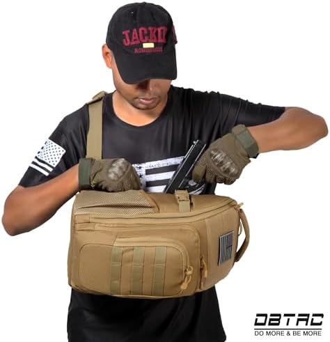 Tactical Range Bag Large + Tactical Large Shoulder Pack with Sling (Brown)