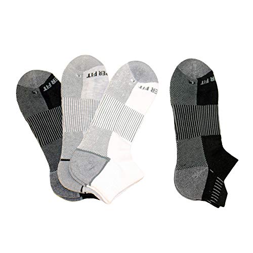 Copper Fit Men's Performance Sport Cushion Low Cut Socks (4 pair) Shoe Size 6-12