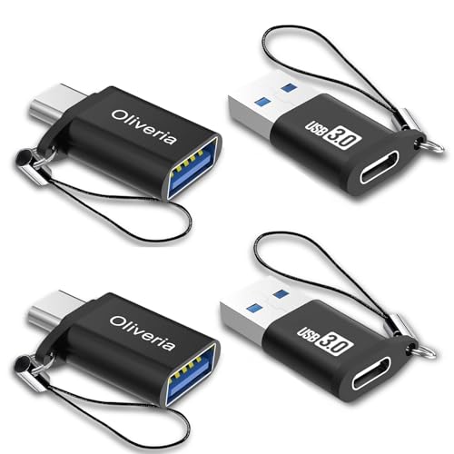 Oliveria USB C auf USB Adapter 4 St&uuml;ck, Typ C auf USB 3.0 Adapter,Thunderbolt 3 auf USB Buchse OTG Adapter f&uuml;r Phone 15, MacBook Pro 2022/2021/2020, Galaxy und weitere