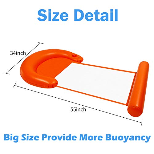 Alladinbox Inflatable Pool Float Lounge, Multi-Purpose Pool Float Chair Hammock (Lounge, Chair, Drifter) With Drink Holder Center Mesh Fabric & Leg Rest, Portable Pool Water Hammock #TOP3