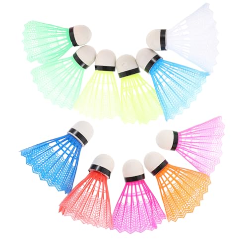 GRIRIW 20pcs High Performance Plastic Badminton Shuttlecocks Durable Rainbow Balls for Training Outdoor Sports for Amateurs Beginners and Family Fun Mixed Colors Random Color