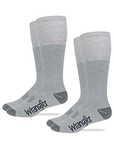 Wrangler Mens Wellington Cotton Tall Boot Socks 2 Pair Pack (As1, Alpha, M, Regular, Regular, Grey) #TOP21