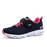  Super Lee Unisex Laufschuhe Sportschuhe mit Klettverschluss Outdoor Fitness Schuhe Hallenschuhe Leichte und Atmungsaktive für Herren Damen, Blau Rot, 39 EU