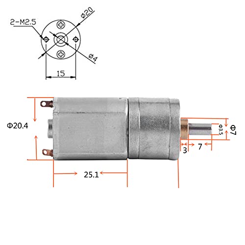 Diameter 20Mm Dc 12V Electric Gear Motor Reduction Motor With Centric Output Shaft For Rc Car Robot Model Diy Engine Toys (30 Rpm) #TOP2