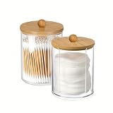 💝Pacchetto: la confezione contiene 2 porta dischetti struccanti individuali con coperchio, porta trucchi da bagno possono aiutarti a conservare perfettamente i dischetti di cotone, i dischetti per il trucco, i bastoncini di cotone, i batuffoli di cotone, gli elastici e altri oggetti che si perdono facilmente, mantenendoli in ordine.