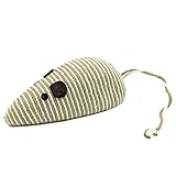Shelltech Sisal Mouse Toy for Cats, Cat Scratching Toy Big Sisal Mouse Toy with Rattling Sound for Cats (Khaki Stripes)