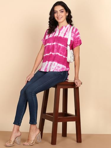 Image of Maaesa Hand Dyed Rayon Top for Women