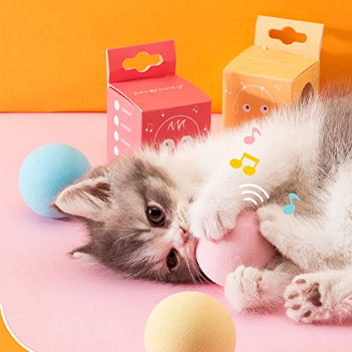 Balacoo 6 peças de bolas de gato, brinquedos de treinamento de mastigar para cães com som, brinquedo