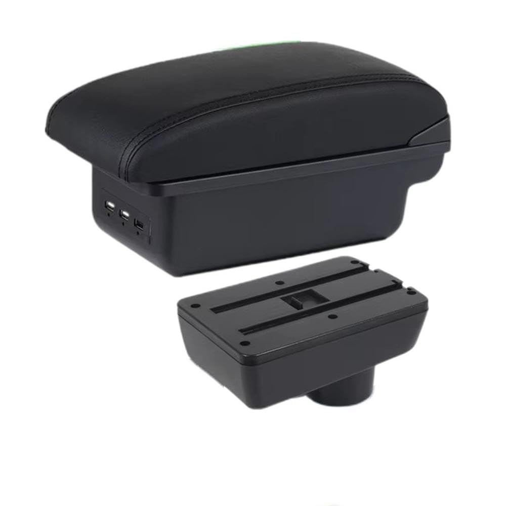 FSOZDBBPL For Opel Corsa F 2019-2026 Car Armrest Box Auto Storage Box Interior Retrofit Accessories Interior Parts(B1 black line 3USB)