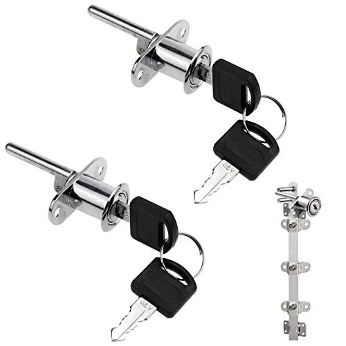 DonLeeving 2 Piece Furniture Cabinet Drawer Plunger Lock with Key - Cam Lock for Display Cabinets, Desk, Wardrobe