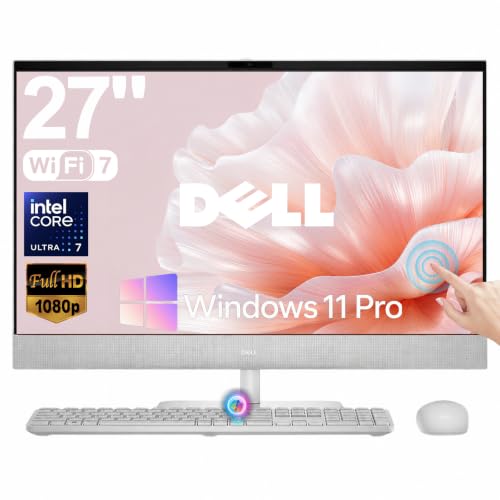 Image of Dell 27 inch All-in-One Desktop Computer Touchscreen Intel Ultra 7 355 Wi-Fi 7