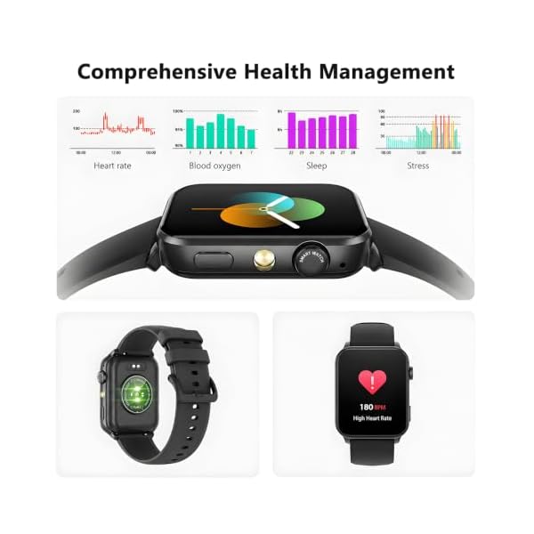 Smart Watch for Men Women with Flashlight/2 Straps/Heart Rate/Sleep Monitor - Image 4