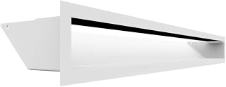 KRATKI Lüftungsgitter Warmluftgitter Luft 9 x 80 cm weiß Kamingitter