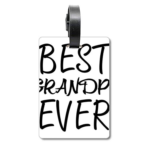 Étiquette d'identification Best Grandpa Ever en métal gravé pour bagage