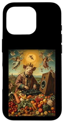 DJ Pig Crown �w�b�h�t�H�� �G���W�F�� �t�[�h ���y �p�[�e�B�[ �_�� �X�}�z�P�[�X iPhone 16 Pro �p