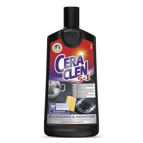 Ceraclen Reiniger & Pfleger für Glaskeramik- und Induktionskochfeld sowie Edelstahl – Reinigung, Glanz & Pflege – 1 x 200 ml 2